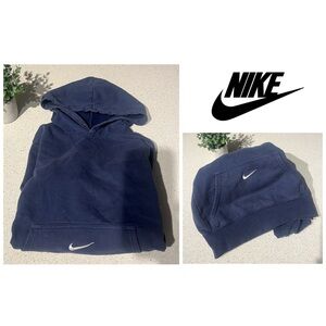 Nike Sz XS Pocket Swoosh Hoodie Navy Blue Vintage